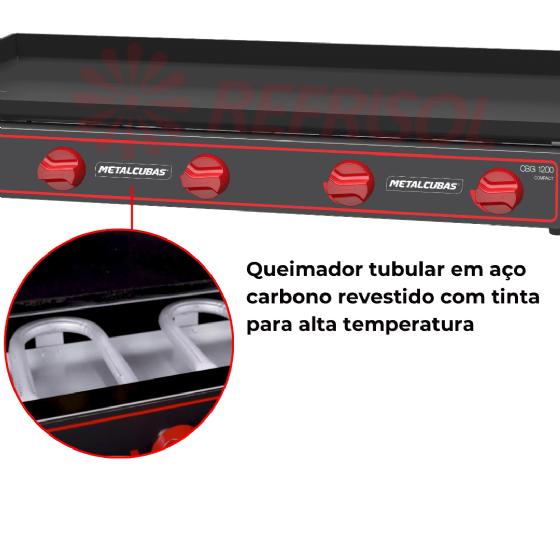Chapa Bifeteira a Gás Compacta 120x45 CBG 1200 C Metalcubas