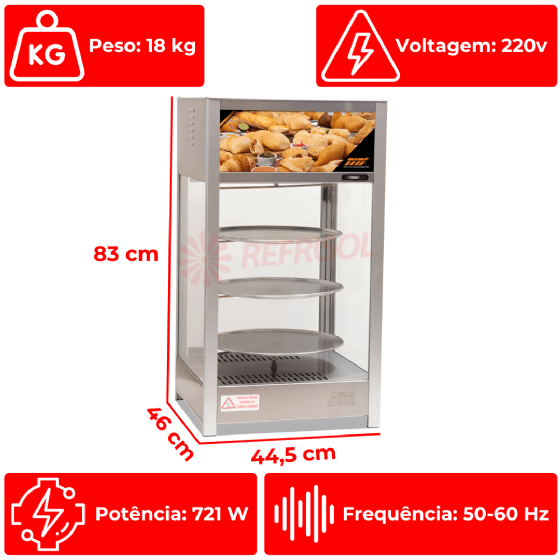 Estufa Vapor Giratória 463 3 Bandejas 220v Titã