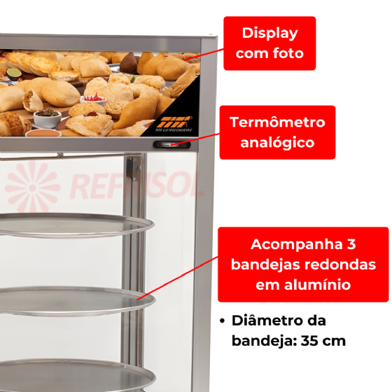 Estufa Vapor Giratória 463 3 Bandejas 220v Titã