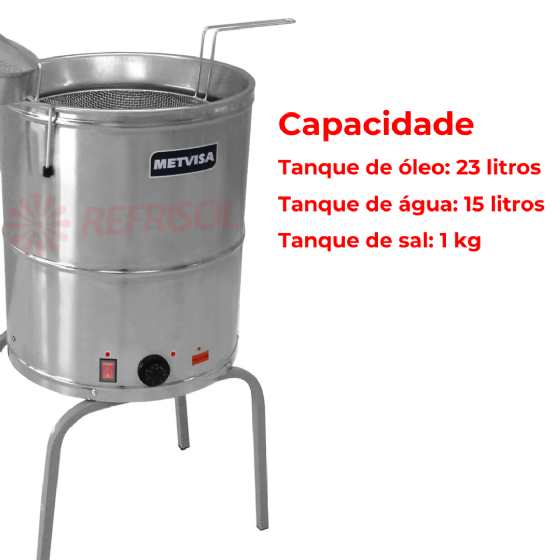 Fritadeira Água e Óleo Elétrica 38 Litros 8000 W FIE 20 Max 220v Metvisa