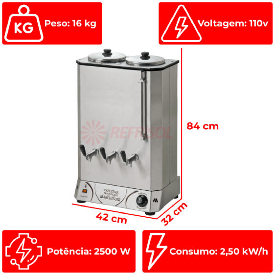 Cafeteira Elétrica Profissional 20 Litros 110v Marchesoni