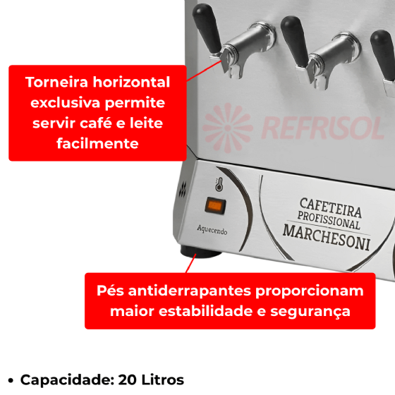 Cafeteira Elétrica Profissional 20 Litros 110v Marchesoni