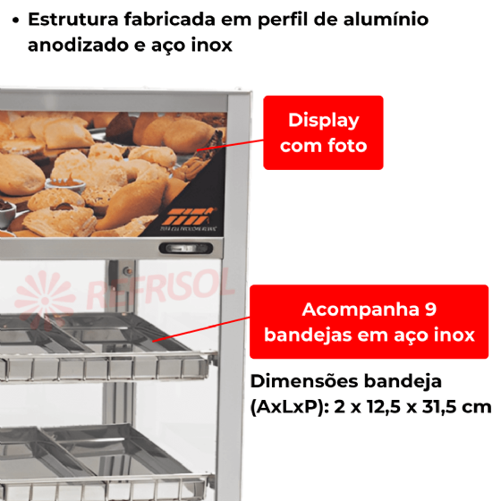 Estufa Vapor Reta Pass Through 486 9 Bandejas 220v Titã