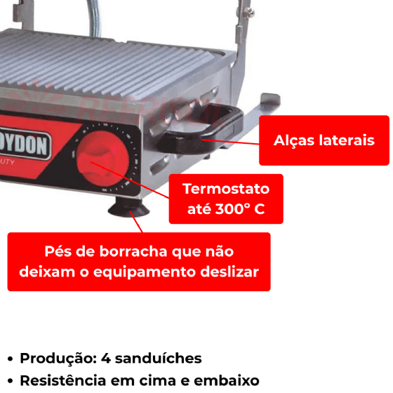 Sanduicheira Elétrica Mirim Chapa Estriada SPSE 220v Croydon