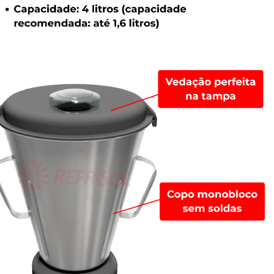 Liquidificador Comercial 04 Litros LC 04 Baixa Rotação 110v Skymsen