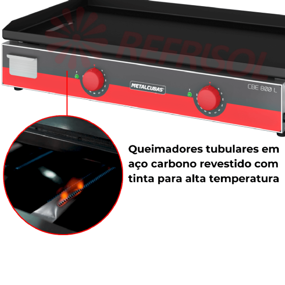 Chapa Bifeteira Elétrica 80 cm CBE 800 L 220v Metalcubas