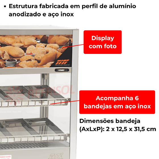 Estufa Vapor Reta Pass Through 464 6 Bandejas 220v Titã