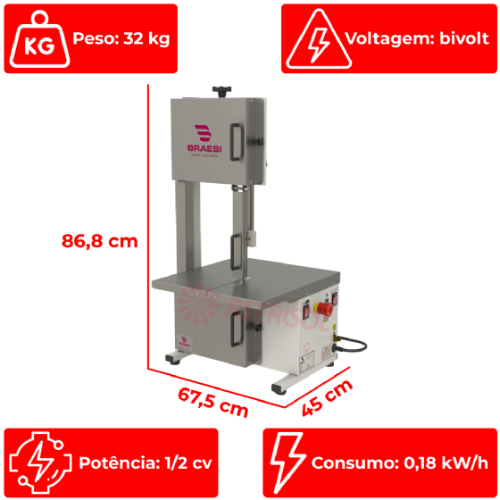 Serra Fita de Bancada BSIM 178 Plus Bivolt Braesi