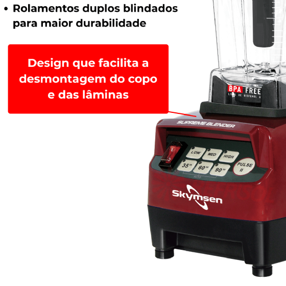 Liquidificador Supreme Blender BS2 Copo Tritan Alta Rotação 220v Skymsen