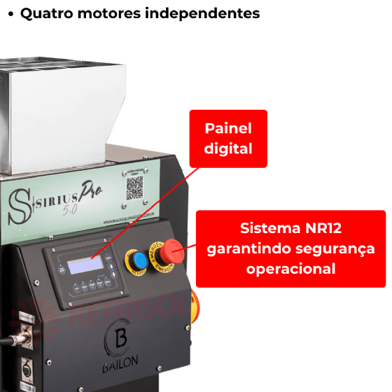 Modeladora Automática de Salgados e Doces Bivolt Sirius SR 5.0 PRO Painel Digital Bailon