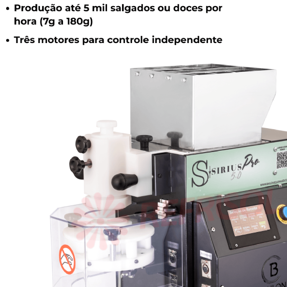 Modeladora Automática de Salgados e Doces Bivolt Sirius SR 5.0 PRO Touch Screen Bailon