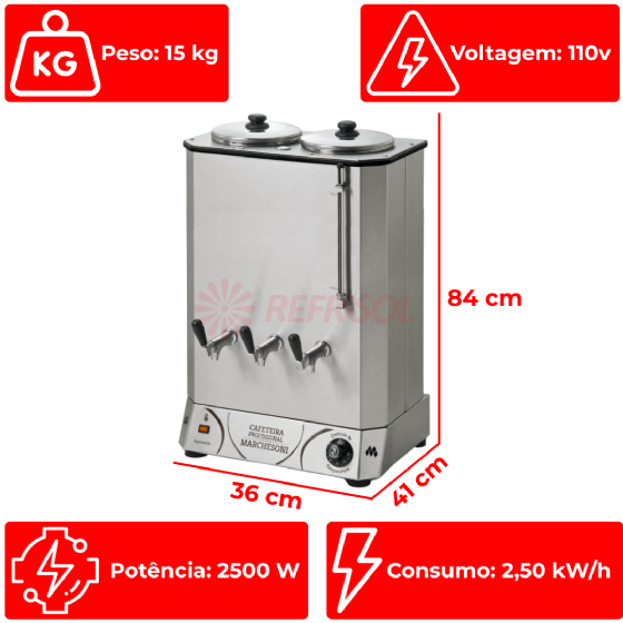 Cafeteira Elétrica Profissional 16 Litros 110v Marchesoni