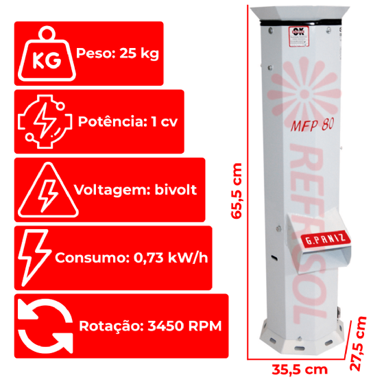 Moinho de Pão MFP 80 Epóxi Bivolt G Paniz