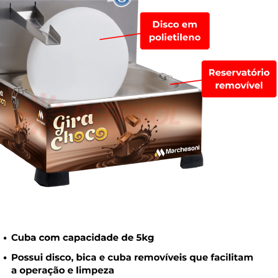 Derretedeira Cascata Giratória Para Chocolate Gira Choco 110v Marchesoni