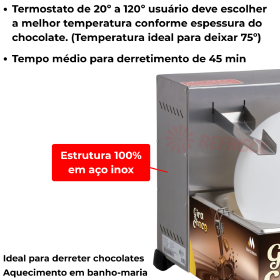 Derretedeira Cascata Giratória Para Chocolate Gira Choco 110v Marchesoni