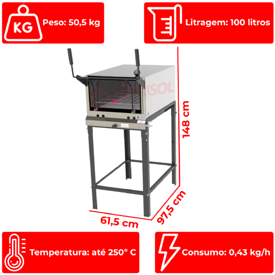 Forno Pedra Refratária à Gás PRP-800 S/KG Progás