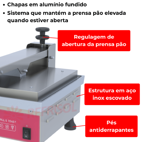Grill Elétrico PRA-45E 220v Progás