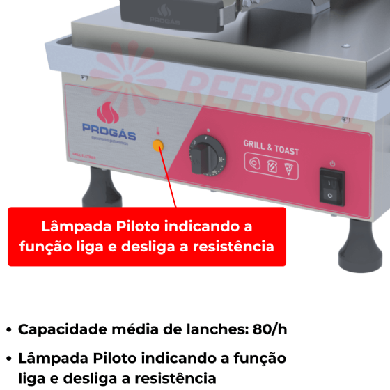 Grill Elétrico PRA-45E 220v Progás