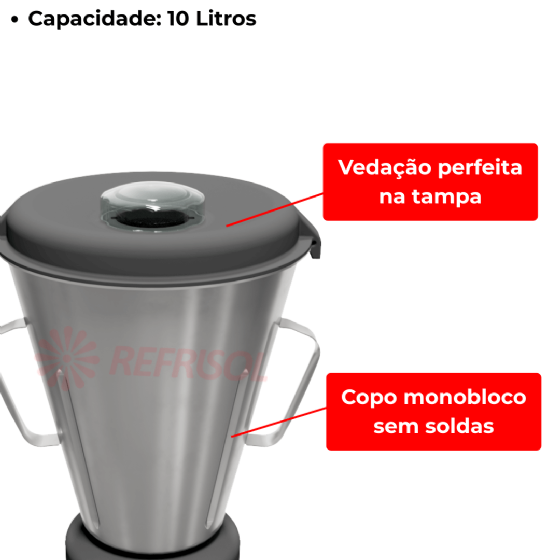 Liquidificador Comercial 10 Litros LC 10 Baixa Rotação 220v Skymsen