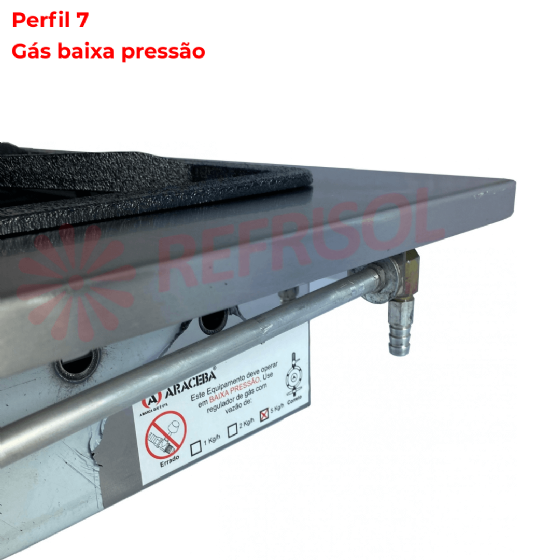 Fogão Industrial De Embutir Aço Inox 2 Bocas Duplas ACFI 3402 Baixa Pressão Araceba