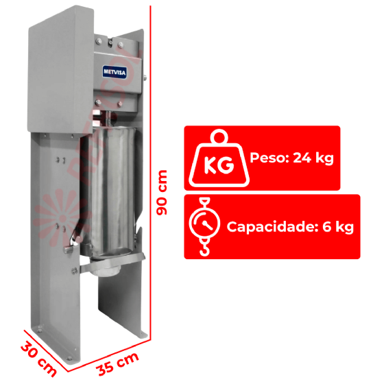 Máquina Masseira Para Churros Manual Vertical 6 kg MCV06 Metvisa