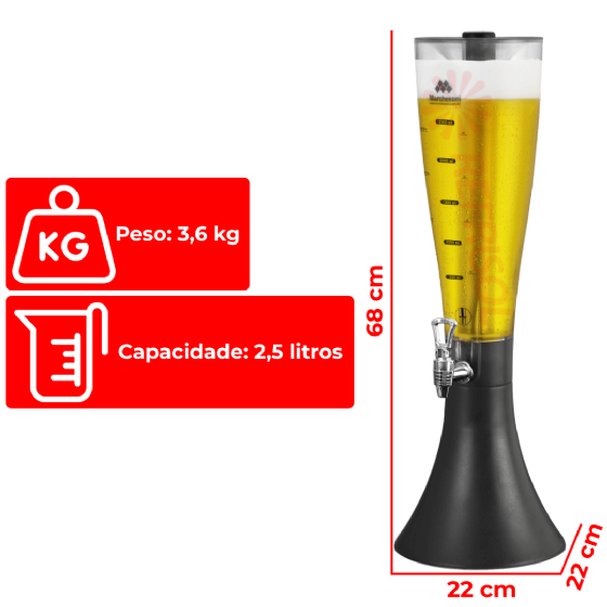 Torre de Chopp 2,5 Litros Marchesoni
