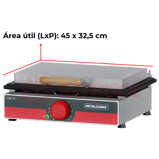 Grill Elétrico 45 cm Com Prensa MGE 45 220v Metalcubas