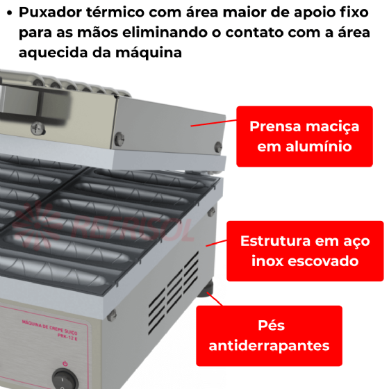Máquina de Crepe Suiço Crepeira 12 Cavidades PRK-12 E 220v Progás