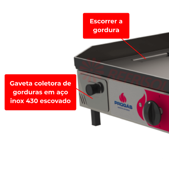 Chapa Bifeteira a Gás Profissional PR-1000 G Style Prógas