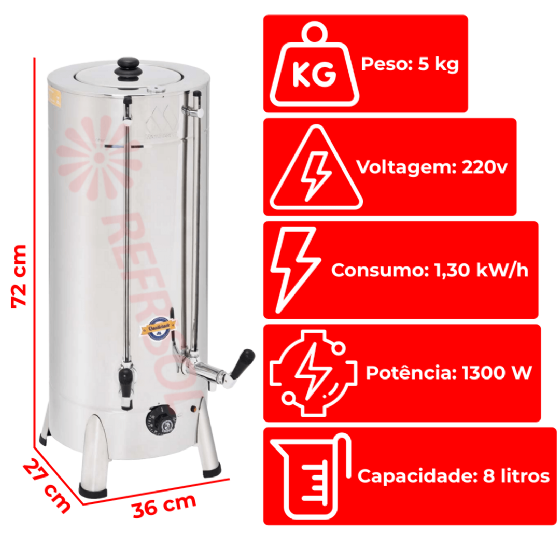 Cafeteira Elétrica Tradicional 8 Litros 220v Marchesoni