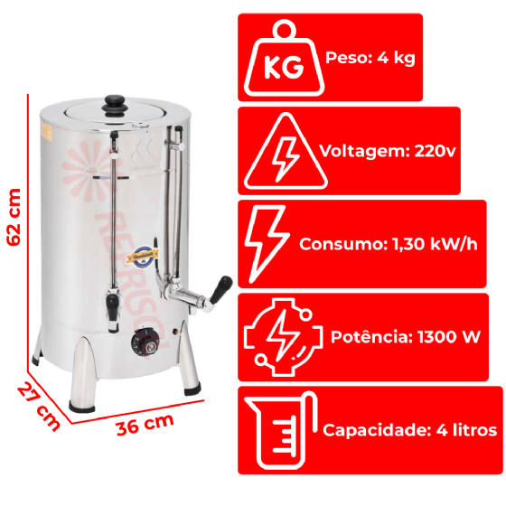 Cafeteira Elétrica Tradicional 4 Litros 220v Marchesoni