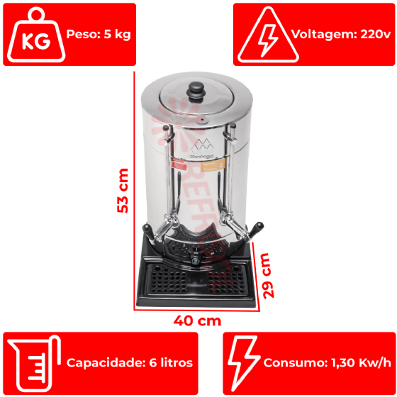 Cafeteira Elétrica Master 6 litros 220v Marchesoni