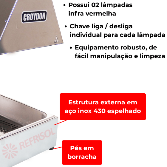 Conservador de Fritura 1 Cuba Grande CF1G 220v Croydon