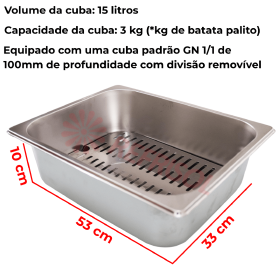 Conservador de Fritura 1 Cuba Grande CF1G 220v Croydon