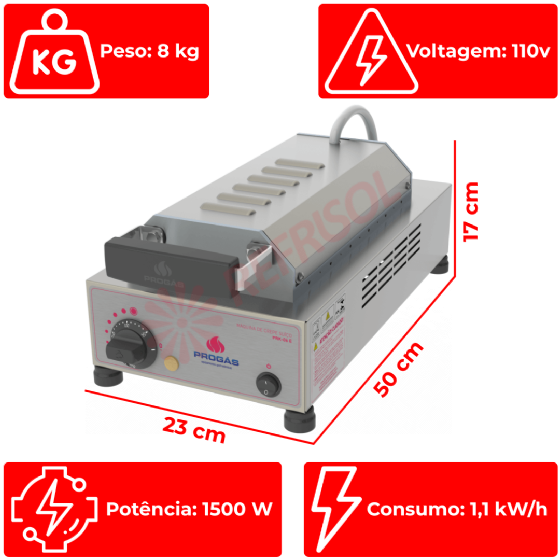 Máquina de Crepe Suiço Crepeira 6 Cavidades PRK-6 110v Progás