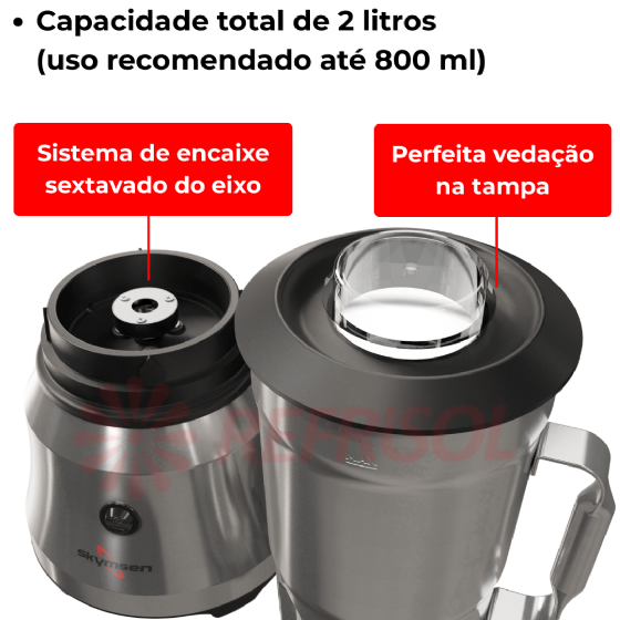 Liquidificador Comercial 2 litros Alta Rotação TA 2 220v Skymsen