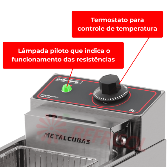 Fritadeira Elétrica 1 Cuba 3 Litros FE 1 C 110v Metalcubas
