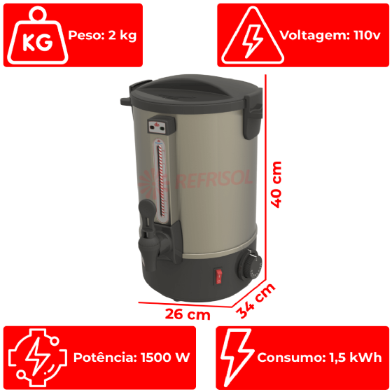 Cafeteira Elétrica Automática 6 litros 110v PRC-06 Progás