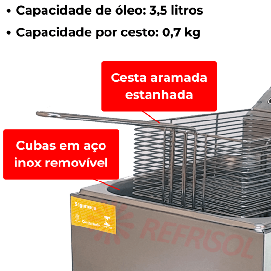 Fritadeira Elétrica 1 Cuba Inox 3,5 Litros FB1D 220v Croydon