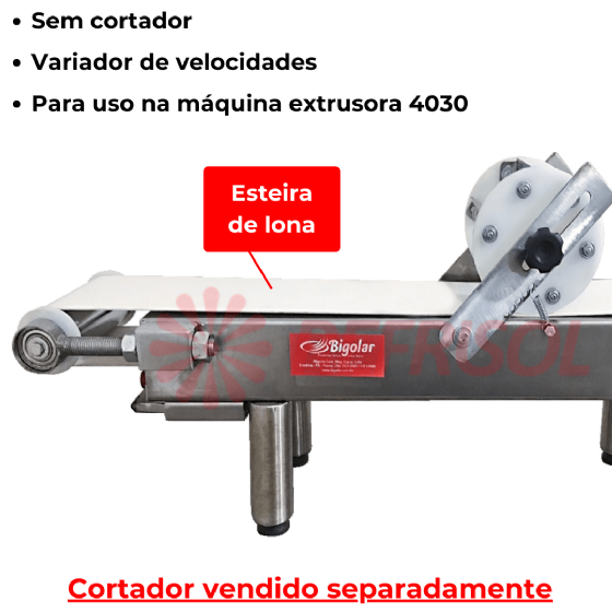 Esteira Para Extrusora 4301 Sem Cortador Com Gabinete 15 x 85 cm 220v Bigolar