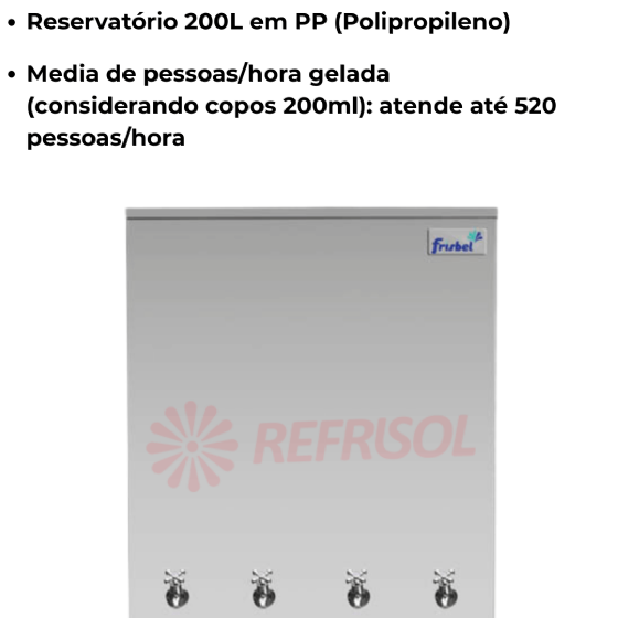 Bebedouro Industrial de Coluna 3 Geladas 1 Natural Inox 200 Litros 110v Frisbel