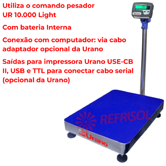 Balança De Plataforma UR 10000 Light 300/100 45x60 cm Urano