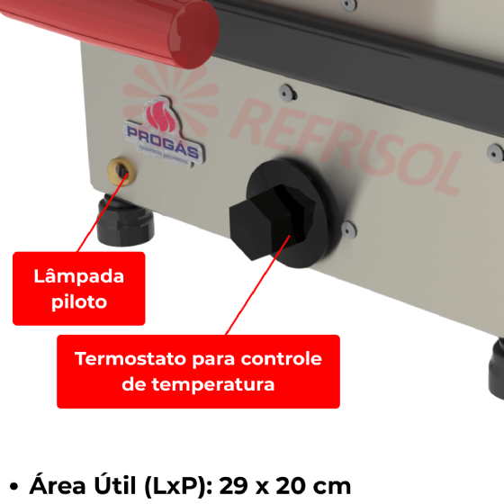 Grill Industrial Progás PR-220 EN Style 220v - Inox 2000W Profissional