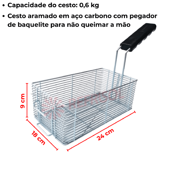 Fritadeira a Gás Alta Pressão 1 Cuba 3 Litros FRCG 3 Inox Metalcubas