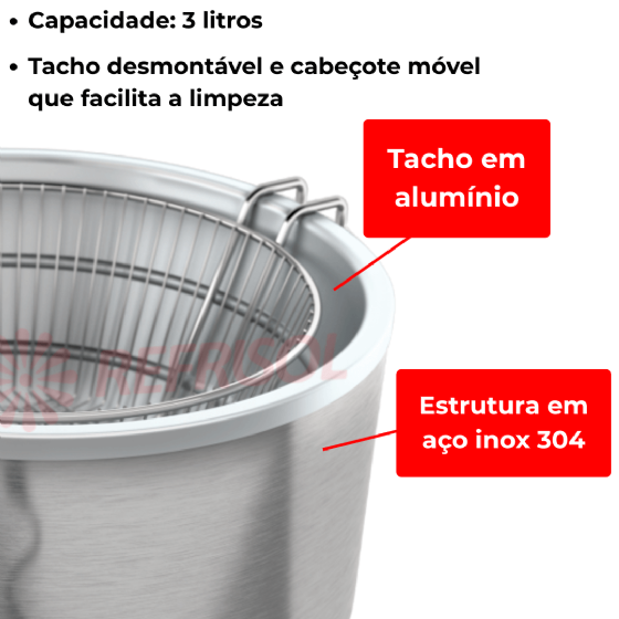 Fritadeira Tacho de Fritura Elétrico 3 Litros TFRE 3 110v Metalcubas