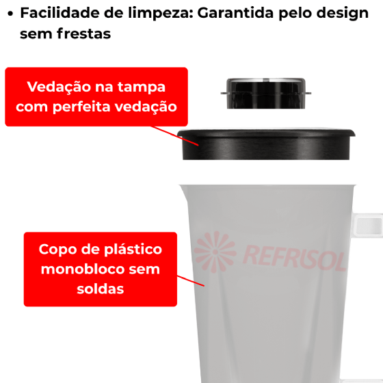 Liquidificador Comercial Copo Plástico 1.5 Litros LT 1.5 Alta Rotação 220v Skymsen