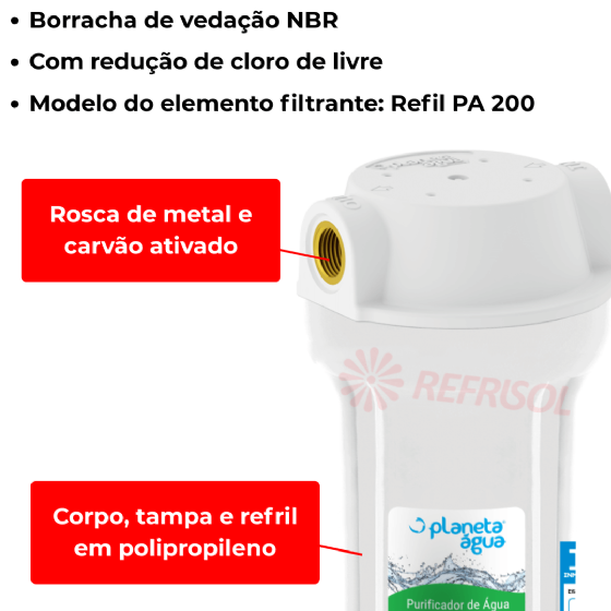 Filtro Purificador de Água FIT 200 Planeta Água