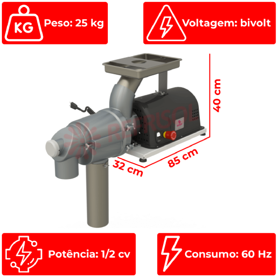 Despolpadeira de Frutas Industrial 60 Litros DES-60/1 Bivolt Braesi