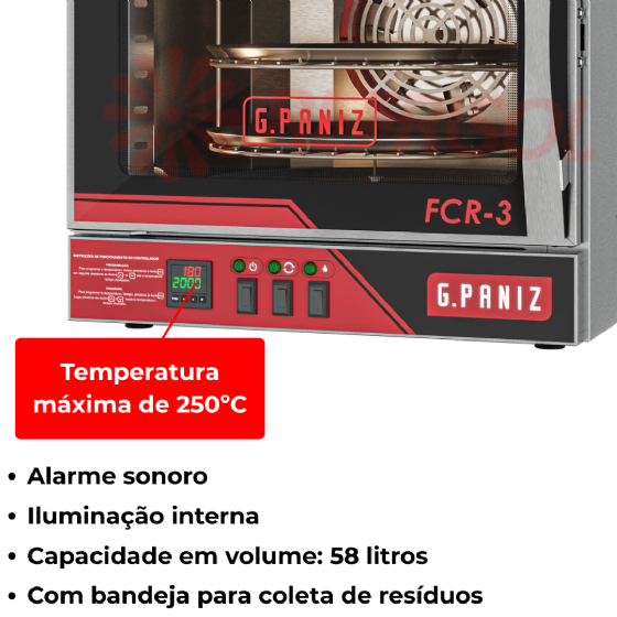 Forno Convector Rotativo FCR-3 220v G Paniz