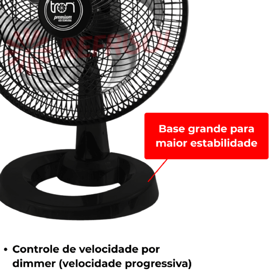 Ventilador De Mesa Oscilante Premium Preto 220v Tron